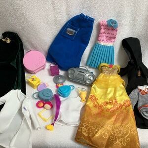 Vintage Barbie clothes and Accessories lot Oreo skirt, Princess Ireland, Boombox